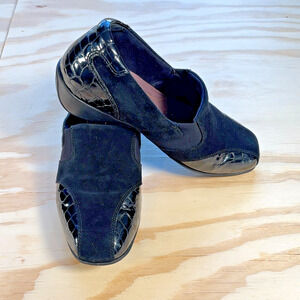 Clarks Everyday Noreen Will Womens 9W Wide Slip On Shoes Patent Leather Croc